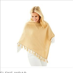 Lilly Pulitzer Marin Sweater Wrap Poncho w/tassles